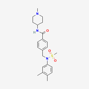 molecular formula C23H31N3O3S B4498402 4-{[(3,4-dimethylphenyl)(methylsulfonyl)amino]methyl}-N-(1-methyl-4-piperidinyl)benzamide 