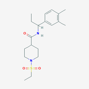 molecular formula C19H30N2O3S B4498404 N-[1-(3,4-DIMETHYLPHENYL)PROPYL]-1-(ETHANESULFONYL)PIPERIDINE-4-CARBOXAMIDE 