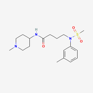 4-[(3-methylphenyl)(methylsulfonyl)amino]-N-(1-methyl-4-piperidinyl)butanamide