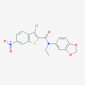 N-(1,3-benzodioxol-5-yl)-3-chloro-N-ethyl-6-nitro-1-benzothiophene-2-carboxamide