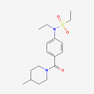 molecular formula C17H26N2O3S B4498455 N-ETHYL-N-[4-(4-METHYLPIPERIDINE-1-CARBONYL)PHENYL]ETHANE-1-SULFONAMIDE 