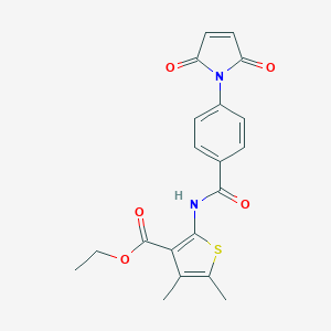 molecular formula C20H18N2O5S B449846 ethyl 2-({[4-(2,5-dioxo-2,5-dihydro-1H-pyrrol-1-yl)phenyl]carbonyl}amino)-4,5-dimethylthiophene-3-carboxylate 
