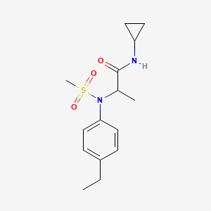 molecular formula C15H22N2O3S B4498464 N~1~-cyclopropyl-N~2~-(4-ethylphenyl)-N~2~-(methylsulfonyl)alaninamide 