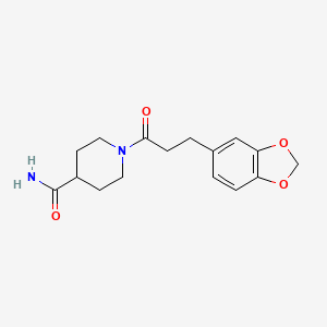 molecular formula C16H20N2O4 B4498484 1-[3-(2H-1,3-BENZODIOXOL-5-YL)PROPANOYL]PIPERIDINE-4-CARBOXAMIDE 