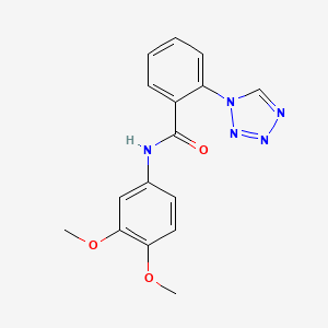 molecular formula C16H15N5O3 B4498499 N-(3,4-dimethoxyphenyl)-2-(1H-tetrazol-1-yl)benzamide 