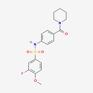 3-FLUORO-4-METHOXY-N-[4-(PIPERIDINE-1-CARBONYL)PHENYL]BENZENE-1-SULFONAMIDE