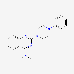 molecular formula C20H23N5 B4498526 N,N-dimethyl-2-(4-phenyl-1-piperazinyl)-4-quinazolinamine 