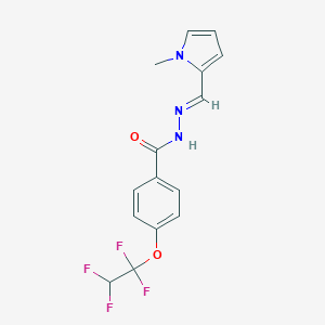 molecular formula C15H13F4N3O2 B449857 N'-[(1-methyl-1H-pyrrol-2-yl)methylene]-4-(1,1,2,2-tetrafluoroethoxy)benzohydrazide 