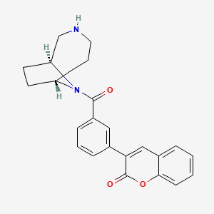 molecular formula C23H22N2O3 B4498653 3-{3-[(1S*,6R*)-3,9-diazabicyclo[4.2.1]non-9-ylcarbonyl]phenyl}-2H-chromen-2-one 