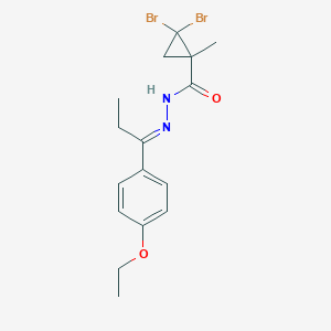 molecular formula C16H20Br2N2O2 B449870 2,2-dibromo-N'-[1-(4-ethoxyphenyl)propylidene]-1-methylcyclopropanecarbohydrazide 