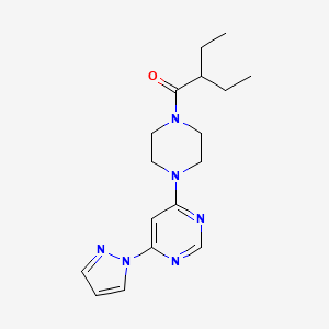 molecular formula C17H24N6O B4498704 4-[4-(2-ethylbutanoyl)-1-piperazinyl]-6-(1H-pyrazol-1-yl)pyrimidine 