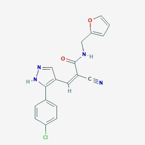 3-[3-(4-chlorophenyl)-1H-pyrazol-4-yl]-2-cyano-N-(2-furylmethyl)acrylamide