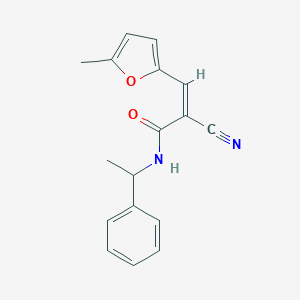 2-cyano-3-(5-methyl-2-furyl)-N-(1-phenylethyl)acrylamide