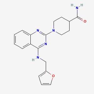 molecular formula C19H21N5O2 B4498755 1-{4-[(2-furylmethyl)amino]-2-quinazolinyl}-4-piperidinecarboxamide 