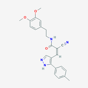 molecular formula C24H24N4O3 B449876 2-cyano-N-[2-(3,4-dimethoxyphenyl)ethyl]-3-[3-(4-methylphenyl)-1H-pyrazol-4-yl]acrylamide 