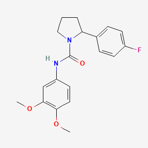 molecular formula C19H21FN2O3 B4498808 N-(3,4-dimethoxyphenyl)-2-(4-fluorophenyl)-1-pyrrolidinecarboxamide 