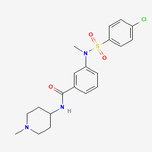 molecular formula C20H24ClN3O3S B4498828 3-[[(4-chlorophenyl)sulfonyl](methyl)amino]-N-(1-methyl-4-piperidinyl)benzamide 