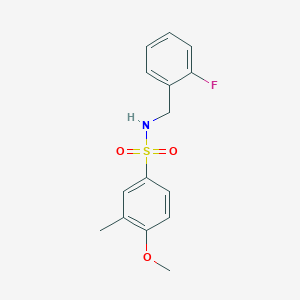 N-[(2-FLUOROPHENYL)METHYL]-4-METHOXY-3-METHYLBENZENE-1-SULFONAMIDE