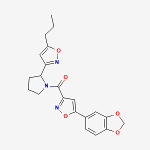 5-(1,3-benzodioxol-5-yl)-3-{[2-(5-propyl-3-isoxazolyl)-1-pyrrolidinyl]carbonyl}isoxazole