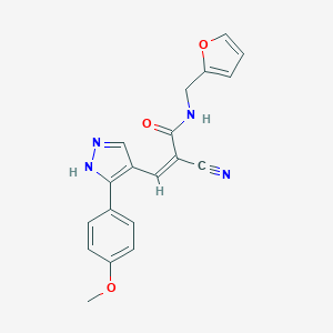 molecular formula C19H16N4O3 B449888 2-cyano-N-(2-furylmethyl)-3-[3-(4-methoxyphenyl)-1H-pyrazol-4-yl]acrylamide 