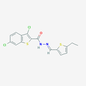 molecular formula C16H12Cl2N2OS2 B449892 3,6-dichloro-N'-[(5-ethyl-2-thienyl)methylene]-1-benzothiophene-2-carbohydrazide 
