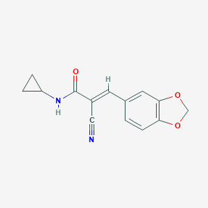 molecular formula C14H12N2O3 B449894 3-(1,3-benzodioxol-5-yl)-2-cyano-N-cyclopropylacrylamide 