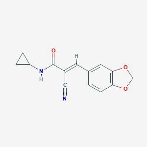 3-(1,3-benzodioxol-5-yl)-2-cyano-N-cyclopropylacrylamide