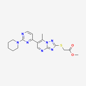 METHYL 2-({7-METHYL-6-[2-(PIPERIDIN-1-YL)PYRIMIDIN-4-YL]-[1,2,4]TRIAZOLO[1,5-A]PYRIMIDIN-2-YL}SULFANYL)ACETATE