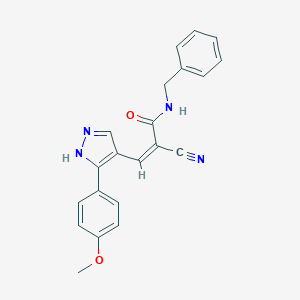 N-benzyl-2-cyano-3-[3-(4-methoxyphenyl)-1H-pyrazol-4-yl]acrylamide