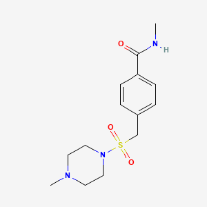 molecular formula C14H21N3O3S B4498971 N-methyl-4-{[(4-methylpiperazin-1-yl)sulfonyl]methyl}benzamide 