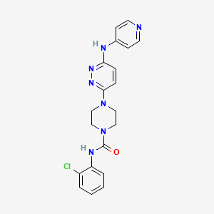 molecular formula C20H20ClN7O B4498995 N-(2-chlorophenyl)-4-[6-(4-pyridinylamino)-3-pyridazinyl]-1-piperazinecarboxamide 