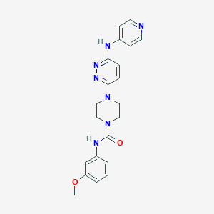 molecular formula C21H23N7O2 B4498996 N-(3-methoxyphenyl)-4-[6-(4-pyridinylamino)-3-pyridazinyl]-1-piperazinecarboxamide 