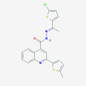 molecular formula C21H16ClN3OS2 B449900 N'-[1-(5-chloro-2-thienyl)ethylidene]-2-(5-methyl-2-thienyl)-4-quinolinecarbohydrazide 