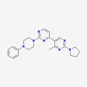 molecular formula C23H27N7 B4499009 4'-Methyl-2-(4-phenylpiperazin-1-yl)-2'-pyrrolidin-1-yl-4,5'-bipyrimidine 