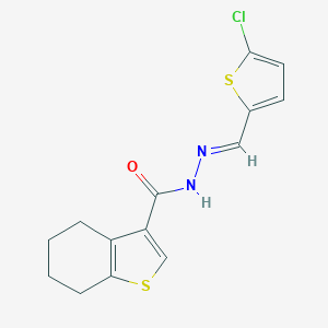 molecular formula C14H13ClN2OS2 B449901 N'-[(5-chloro-2-thienyl)methylene]-4,5,6,7-tetrahydro-1-benzothiophene-3-carbohydrazide 