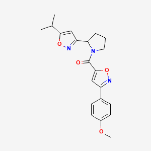 3-{1-[3-(4-Methoxyphenyl)-1,2-oxazole-5-carbonyl]pyrrolidin-2-YL}-5-(propan-2-YL)-1,2-oxazole