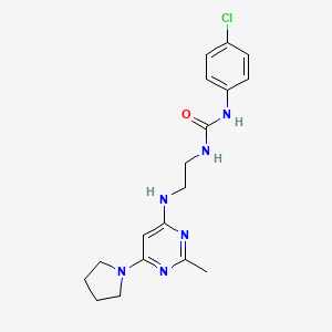 N-(4-chlorophenyl)-N'-(2-{[2-methyl-6-(1-pyrrolidinyl)-4-pyrimidinyl]amino}ethyl)urea