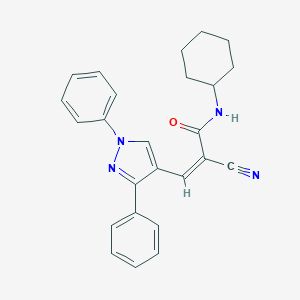 molecular formula C25H24N4O B449903 2-cyano-N-cyclohexyl-3-(1,3-diphenyl-1H-pyrazol-4-yl)acrylamide 