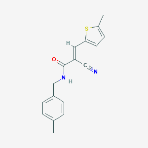 molecular formula C17H16N2OS B449904 2-cyano-N-(4-methylbenzyl)-3-(5-methyl-2-thienyl)acrylamide 