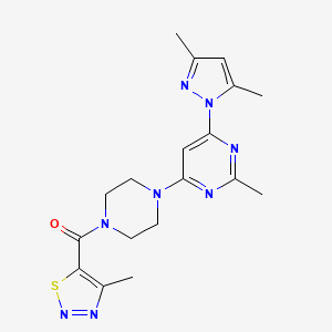 4-(3,5-dimethyl-1H-pyrazol-1-yl)-2-methyl-6-{4-[(4-methyl-1,2,3-thiadiazol-5-yl)carbonyl]-1-piperazinyl}pyrimidine