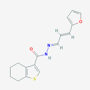 molecular formula C16H16N2O2S B449909 N'-[3-(2-furyl)-2-propenylidene]-4,5,6,7-tetrahydro-1-benzothiophene-3-carbohydrazide 