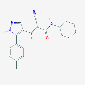 molecular formula C20H22N4O B449910 2-cyano-N-cyclohexyl-3-[3-(4-methylphenyl)-1H-pyrazol-4-yl]acrylamide 