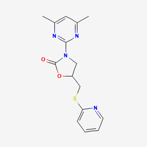 3-(4,6-Dimethylpyrimidin-2-yl)-5-(pyridin-2-ylsulfanylmethyl)-1,3-oxazolidin-2-one