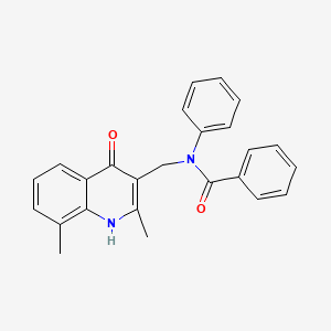 N-[(2,8-dimethyl-4-oxo-1,4-dihydro-3-quinolinyl)methyl]-N-phenylbenzamide