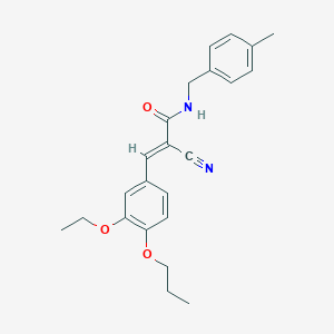 2-cyano-3-(3-ethoxy-4-propoxyphenyl)-N-(4-methylbenzyl)acrylamide