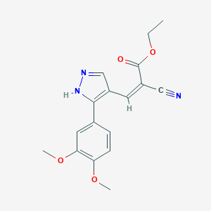 molecular formula C17H17N3O4 B449917 ethyl 2-cyano-3-[3-(3,4-dimethoxyphenyl)-1H-pyrazol-4-yl]acrylate 