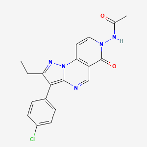 molecular formula C19H16ClN5O2 B4499178 N-[3-(4-chlorophenyl)-2-ethyl-6-oxopyrazolo[1,5-a]pyrido[3,4-e]pyrimidin-7(6H)-yl]acetamide 