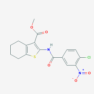 molecular formula C17H15ClN2O5S B449920 Methyl 2-[(4-chloro-3-nitrobenzoyl)amino]-4,5,6,7-tetrahydro-1-benzothiophene-3-carboxylate 