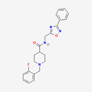 1-[(2-fluorophenyl)methyl]-N-[(3-phenyl-1,2,4-oxadiazol-5-yl)methyl]piperidine-4-carboxamide