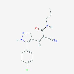 3-[3-(4-chlorophenyl)-1H-pyrazol-4-yl]-2-cyano-N-propylacrylamide